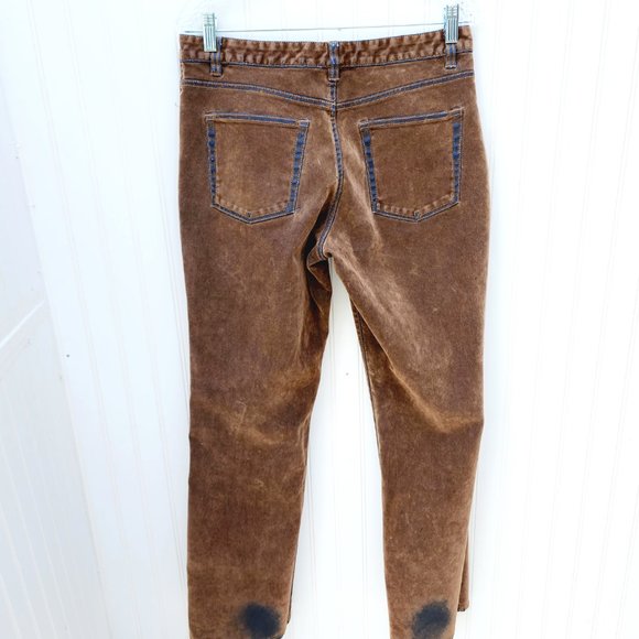 Route 66 Women Stretch Fit Jeans Size 12 Brown Velvet Faded /Distressed Design - Picture 6 of 10